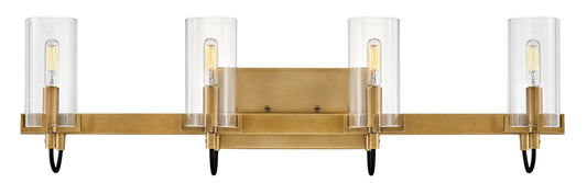 Ryden Large Four Light Vanity In Light Brass Finish