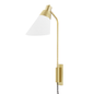 Hooke Plug-in Sconce with Aged Brass Finish