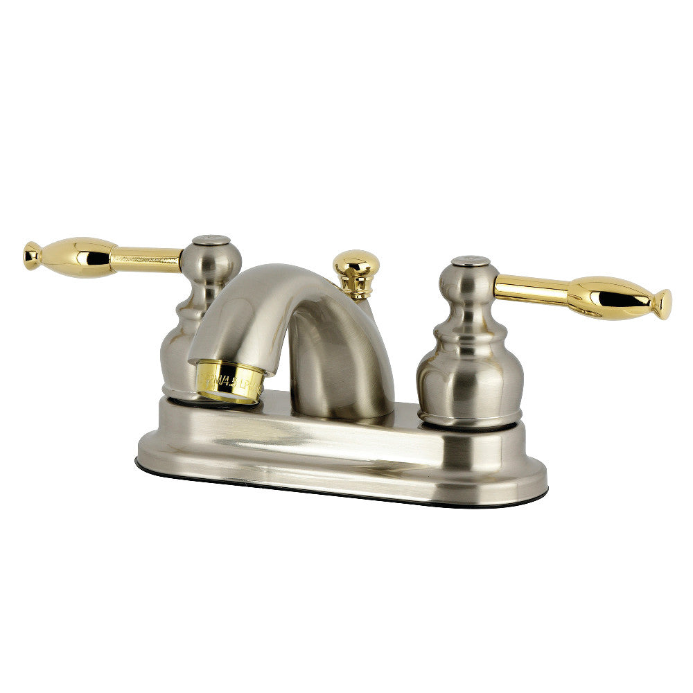 Knight 4 Inch Centerset Bathroom Faucet in Brushed Nickel/Polished Brass