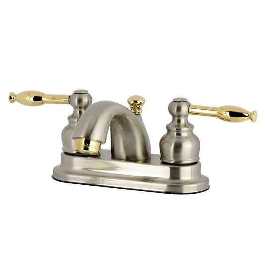 Knight 4 Inch Centerset Bathroom Faucet in Brushed Nickel/Polished Brass