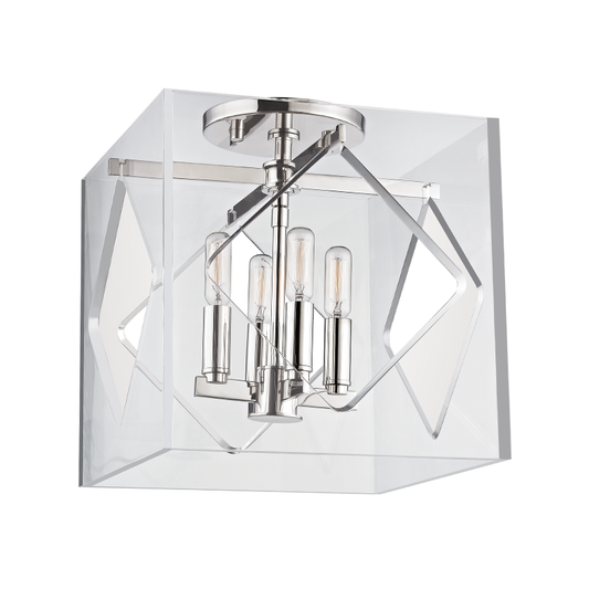 Travis Semi Flush with Polished Nickel Finish