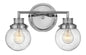 Poppy Small Two Light Vanity In Chrome Finish