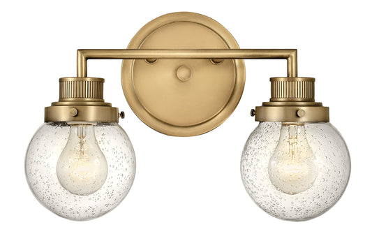 Poppy Small Two Light Vanity In Light Brass Finish