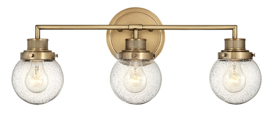 Poppy Medium Three Light Vanity In Light Brass Finish
