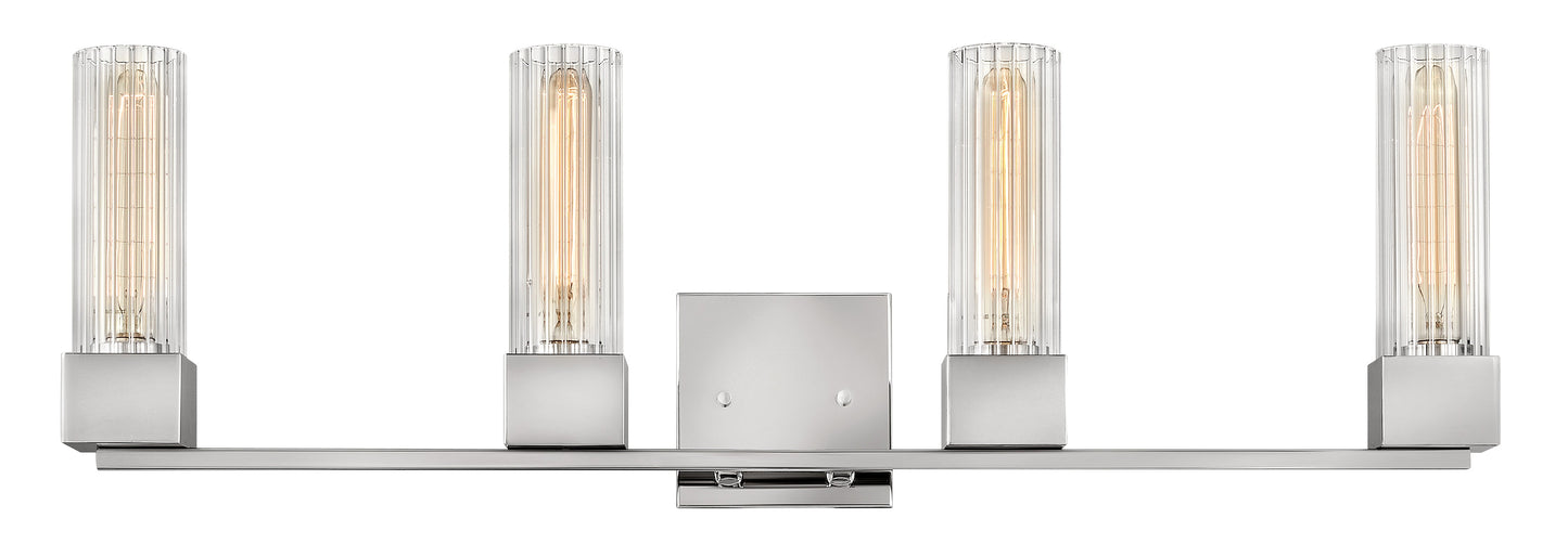 Xander Large Four Light Vanity In Polished Nickel Finish