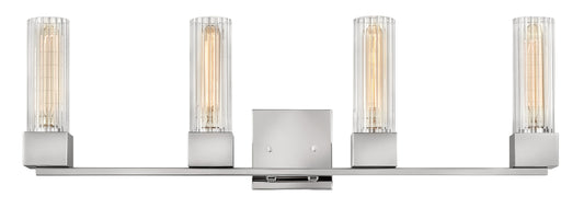 Xander Large Four Light Vanity In Polished Nickel Finish