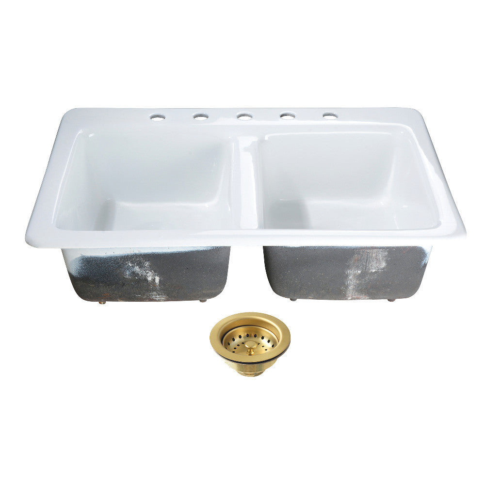 Petra Galley 33 Inch Drop-In Kitchen Sink in White