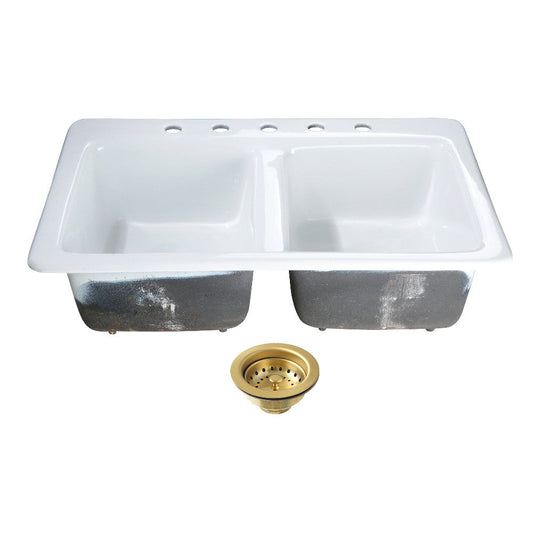 Petra Galley 33 Inch Drop-In Kitchen Sink in White
