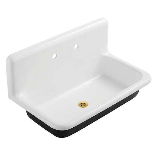 Petra Galley 32.0625 Inch Wall Mount Utility Sink in White