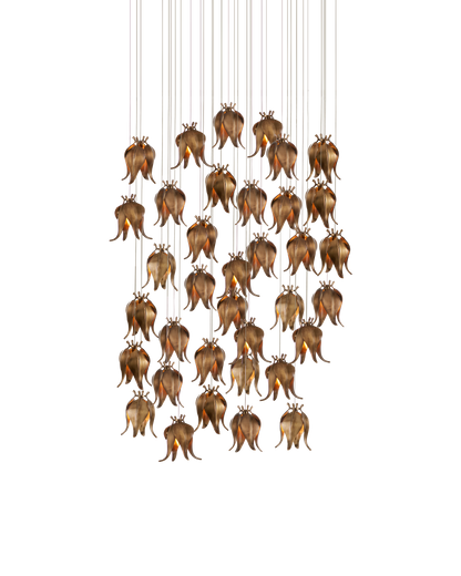 Iota 36-Light Round Multi-Drop Pendant