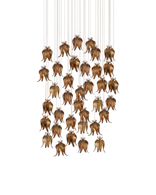 Iota 36-Light Round Multi-Drop Pendant