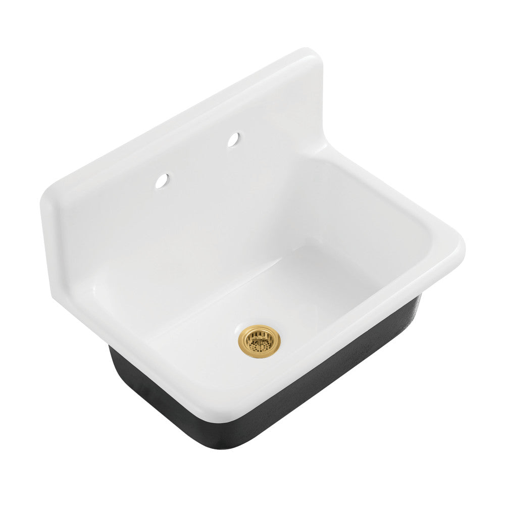 Petra Galley 30 Inch Wall Mount Kitchen Sink in White