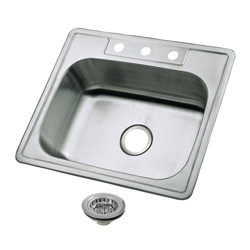 Studio 25 Inch Drop-In Kitchen Sink in Polished Chrome