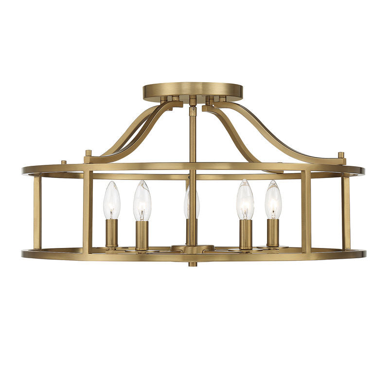 Stockton 5-Light Ceiling Light in Warm Brass Warm Brass
