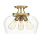 Octave 3-Light Ceiling Light in Warm Brass Warm Brass