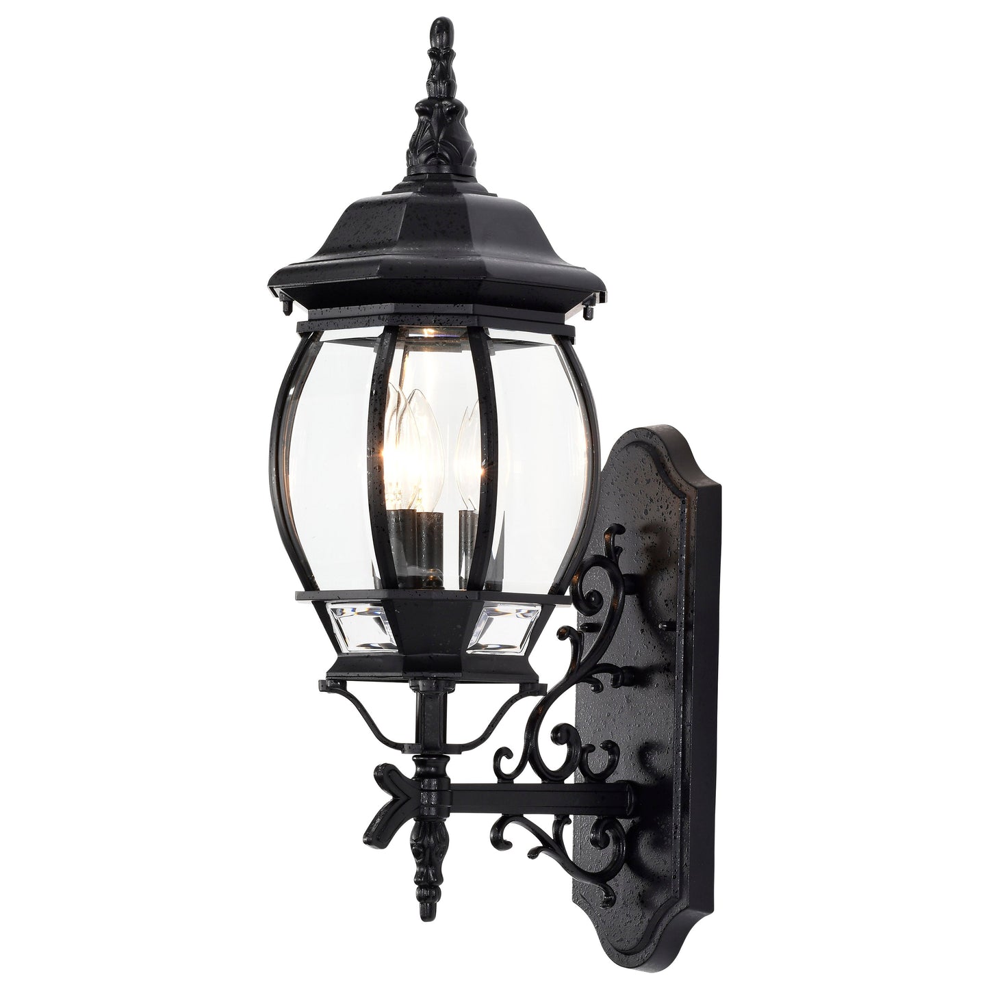 Central Park; 3 Light; 22 in.; Wall Lantern with Clear Beveled Glass