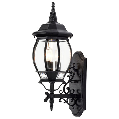 Central Park; 3 Light; 22 in.; Wall Lantern with Clear Beveled Glass