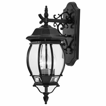 Central Park; 3 Light; 22 in.; Wall Lantern with Clear Beveled Glass