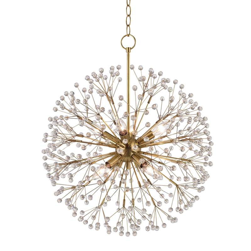 Dunkirk Chandelier with Aged Brass Finish
