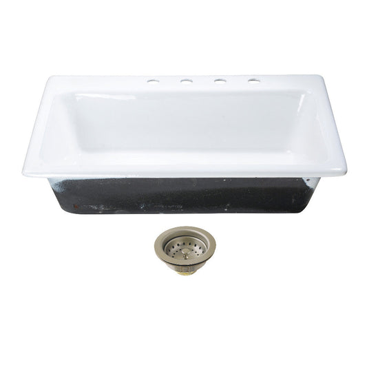Towne 33 Inch Drop-In Kitchen Sink in White