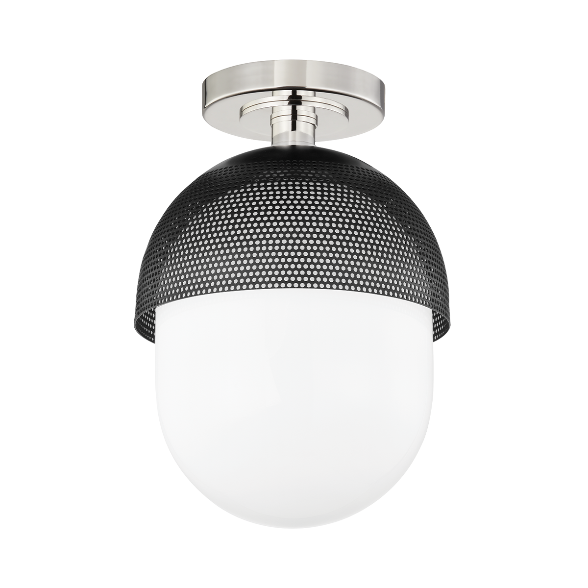 Nyack Semi Flush with Polished Nickel/black Finish