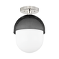 Nyack Semi Flush with Polished Nickel/black Finish