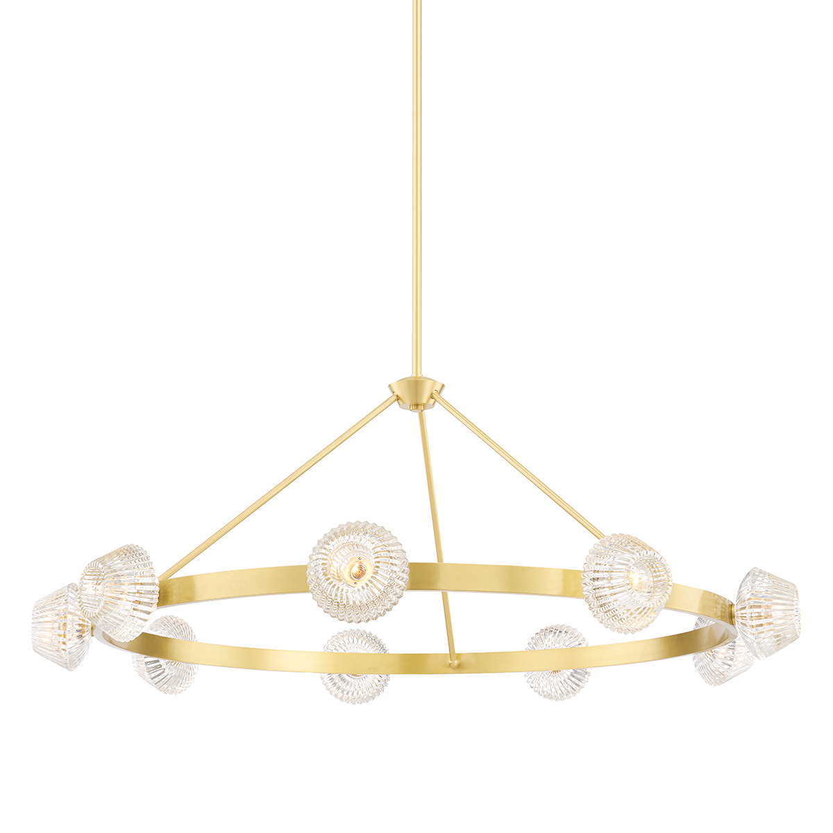 Barclay Chandelier with Aged Brass Finish