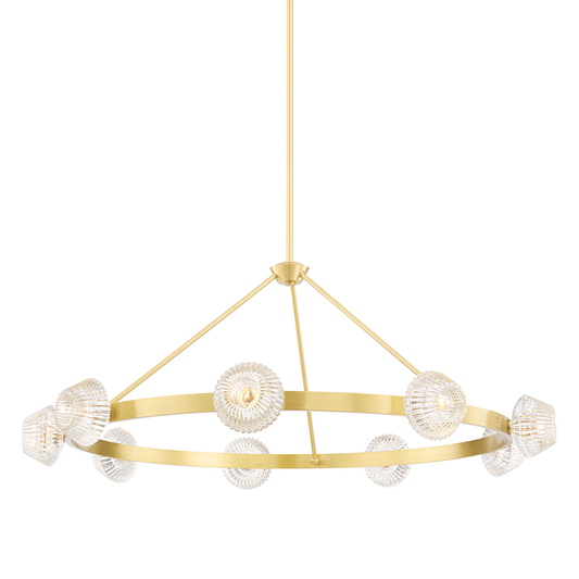 Barclay Chandelier with Aged Brass Finish