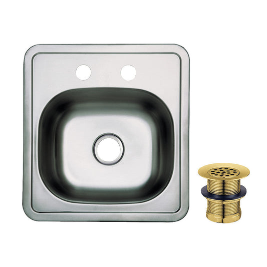Studio 14.9375 Inch Bar Prep Sink in Brushed Brass