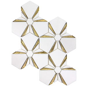 Dazzle Kaleidoscope Gold Wall Tile