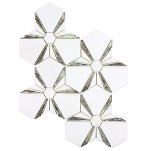 Dazzle Kaleidoscope Silver Wall Tile
