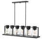 Refinery Medium Six Light Linear In Black Finish