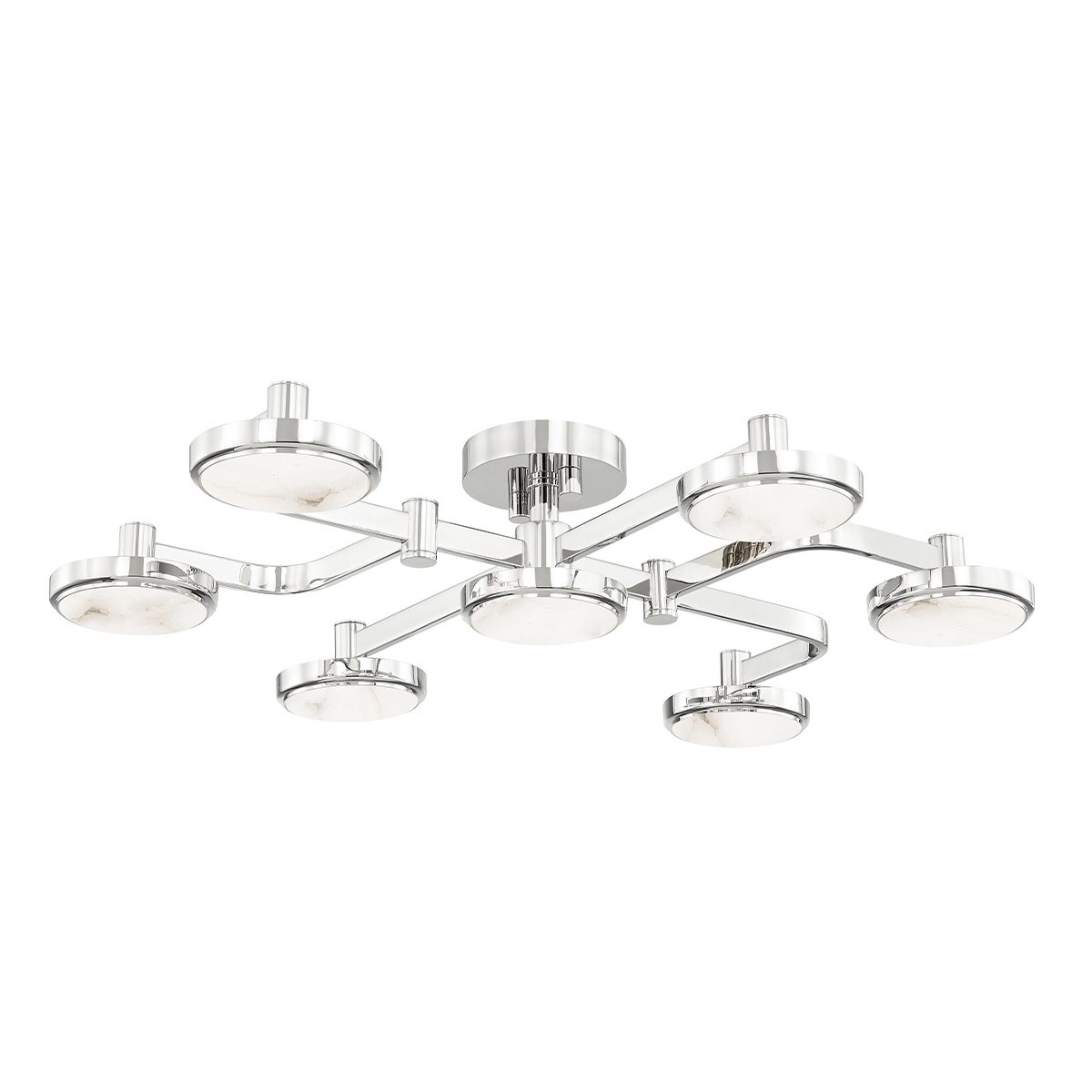 Meander Semi Flush with Polished Nickel Finish