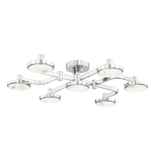 Meander Semi Flush with Polished Nickel Finish