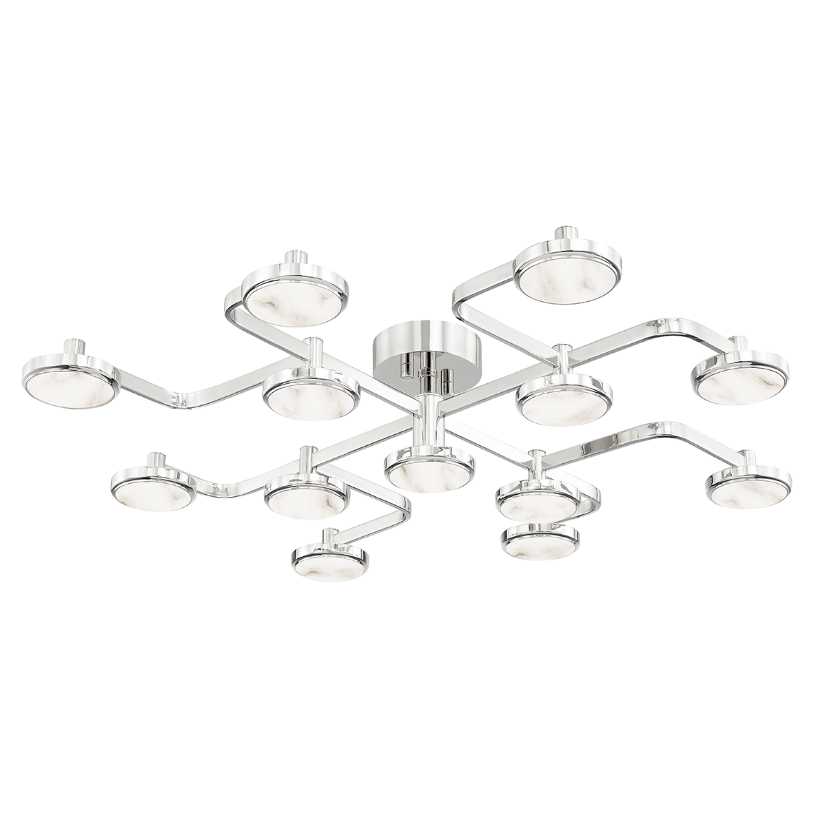 Meander Semi Flush with Polished Nickel Finish