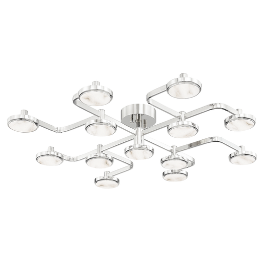 Meander Semi Flush with Polished Nickel Finish
