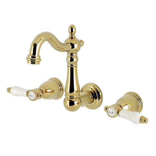 Bel-Air Wall-Mount Bathroom Faucet in Polished Brass