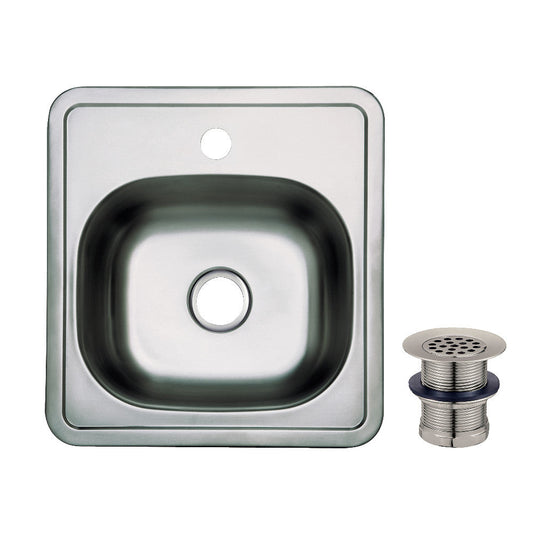 Studio 14.9375 Inch Bar Prep Sink in Brushed Nickel