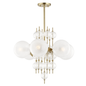 Calypso Chandelier with Aged Brass Finish