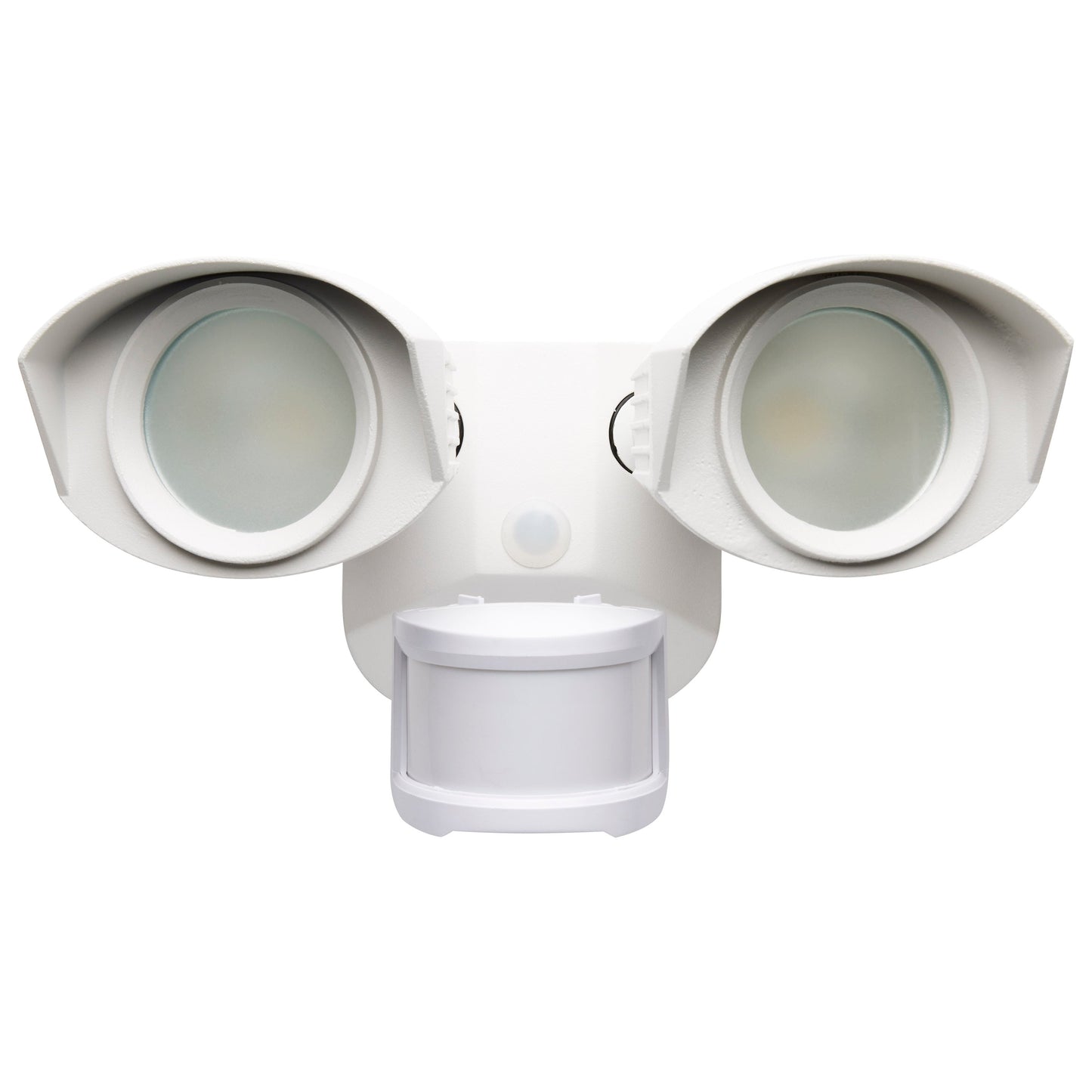 LED Security Light; Dual Head; White Finish; 3000K