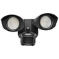 LED Security Light; Dual Head; Black Finish; 3000K