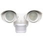 LED Security Light; Dual Head; White Finish; 4000K