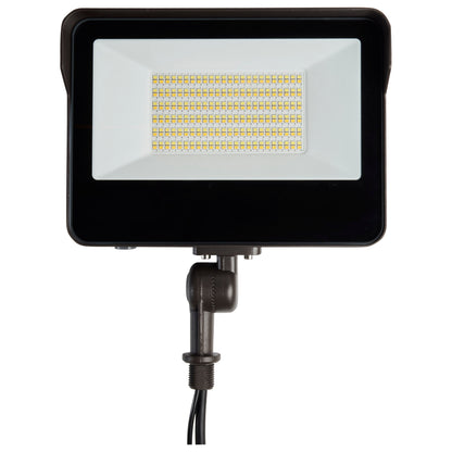 LED Tempered Glass Flood Light with Bypassable Photocell; CCT Selectable 3K/4K/5K; Wattage Adjustable