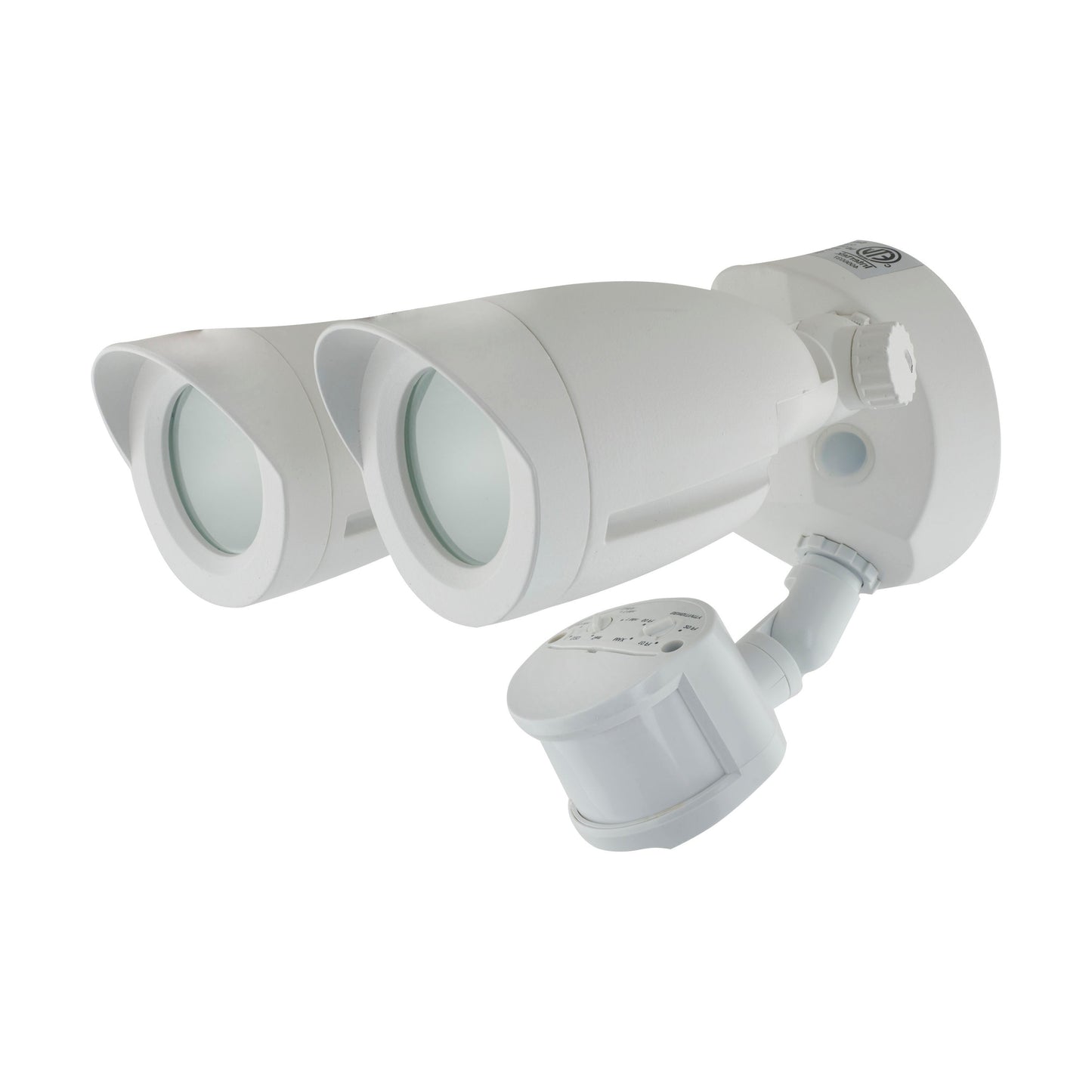 LED Security Light; Dual Head; White Finish; 3000K