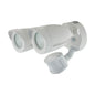 LED Security Light; Dual Head; White Finish; 3000K