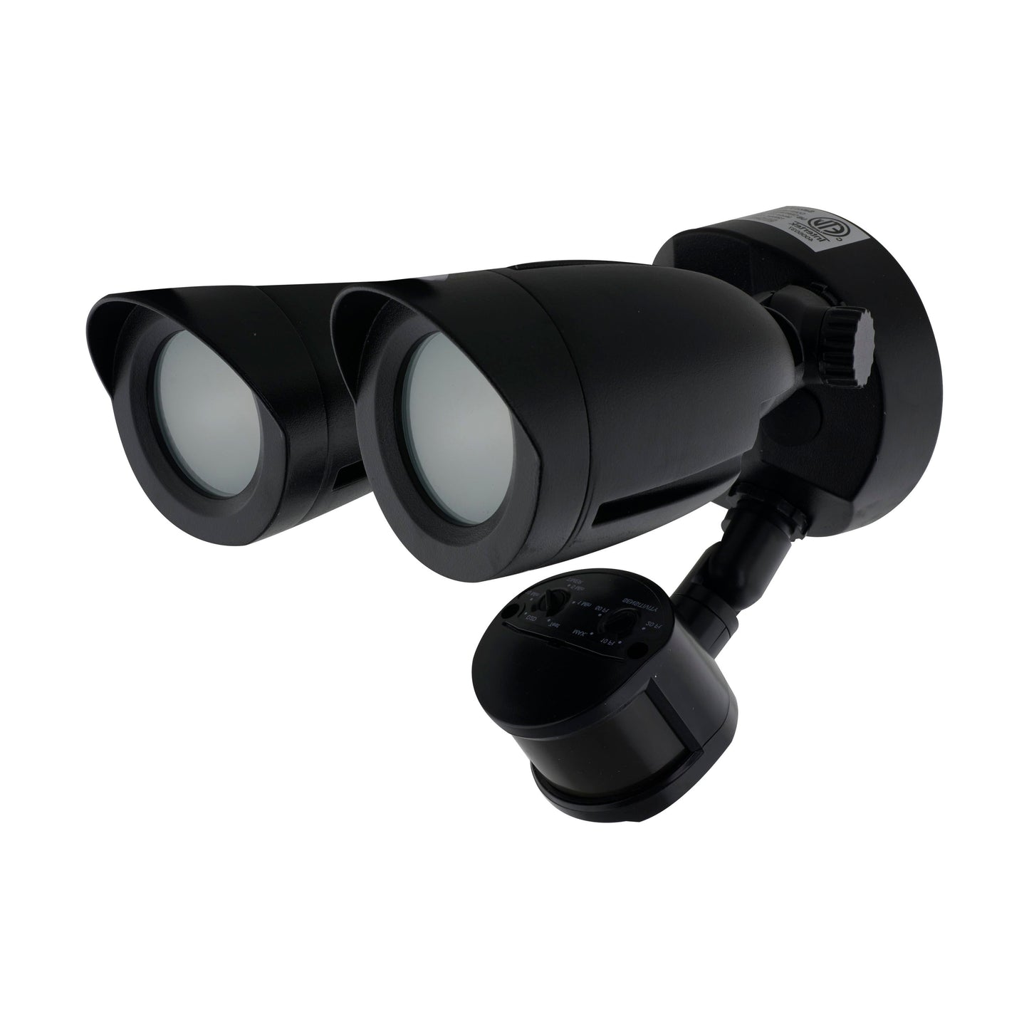 LED Security Light; Dual Head; Black Finish; 3000K