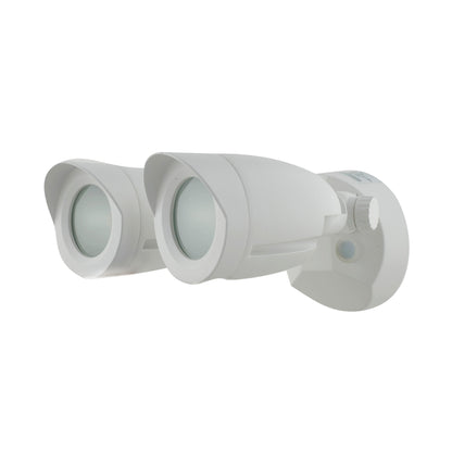 LED Security Light; Dual Head; Motion Sensor Included; Black Finish; 3000K