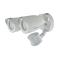 LED Security Light; Dual Head; White Finish; 4000K