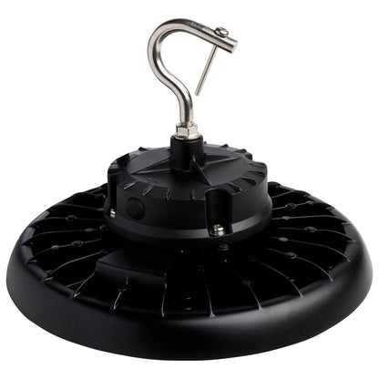 Wattage 150W/175W/200W and CCT Selectable 3K/4K/5K LED UFO High Bay; 120-347 Volt; Black Finish