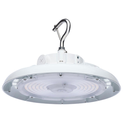Wattage 80W/100W/120W and CCT Selectable 3K/4K/5K LED UFO High Bay; 120-347 Volt; White Finish